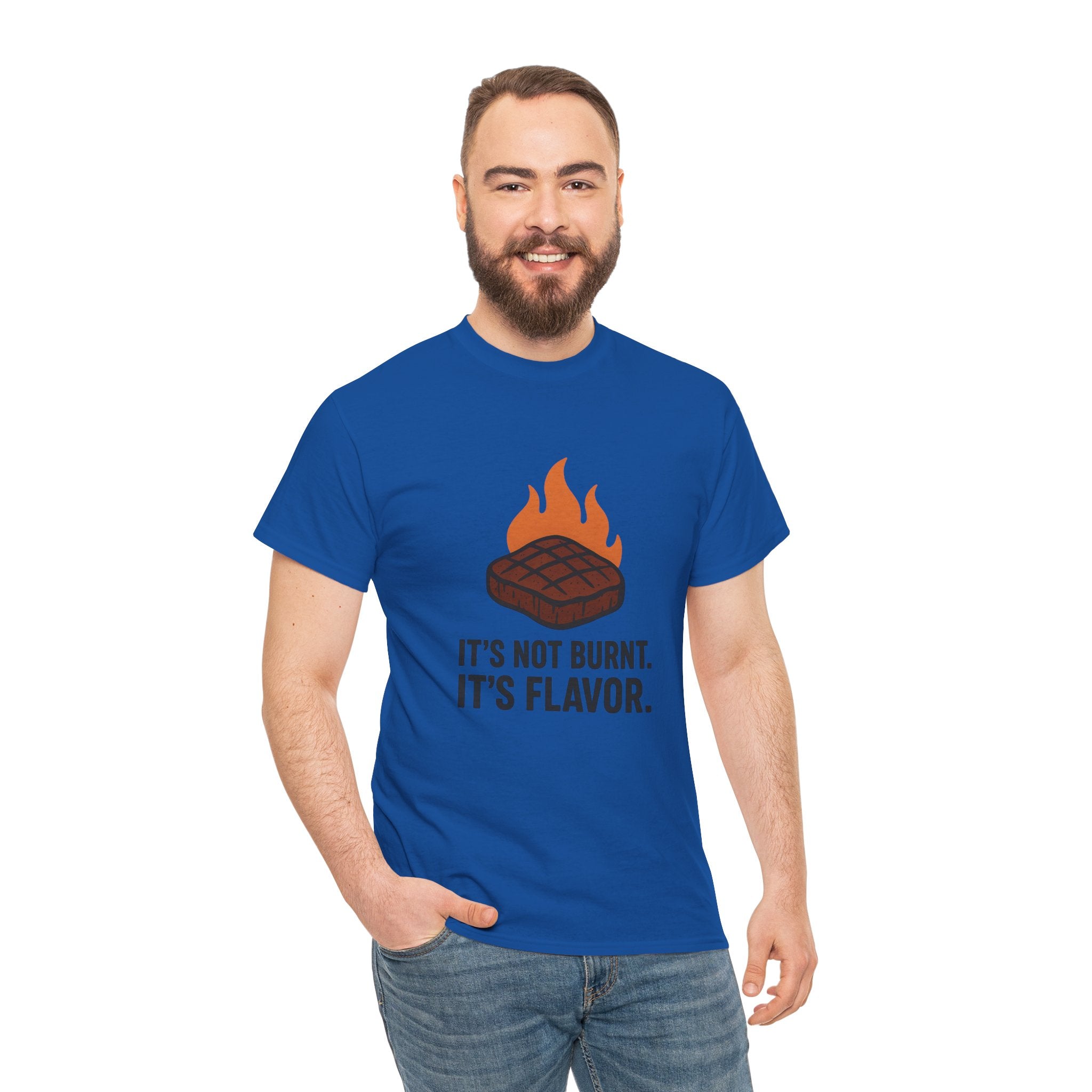 Grill T-Shirt - "It's Not Burnt. It's Flavor." Steak &amp; BBQ Graphic Tee
