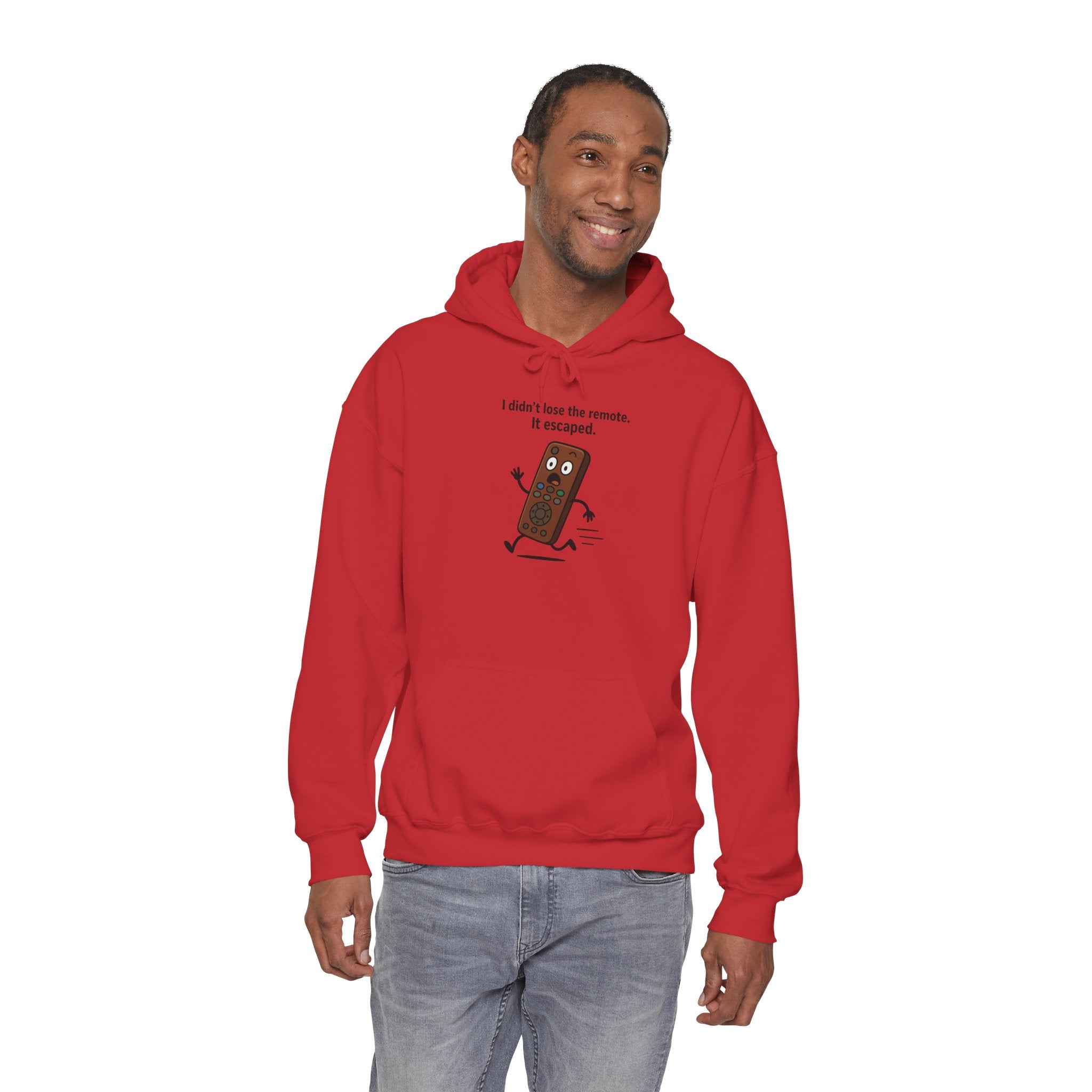 Hoodie – “I Didn’t Lose the Remote, It Escaped” Funny Remote Control Graphic Hoodie