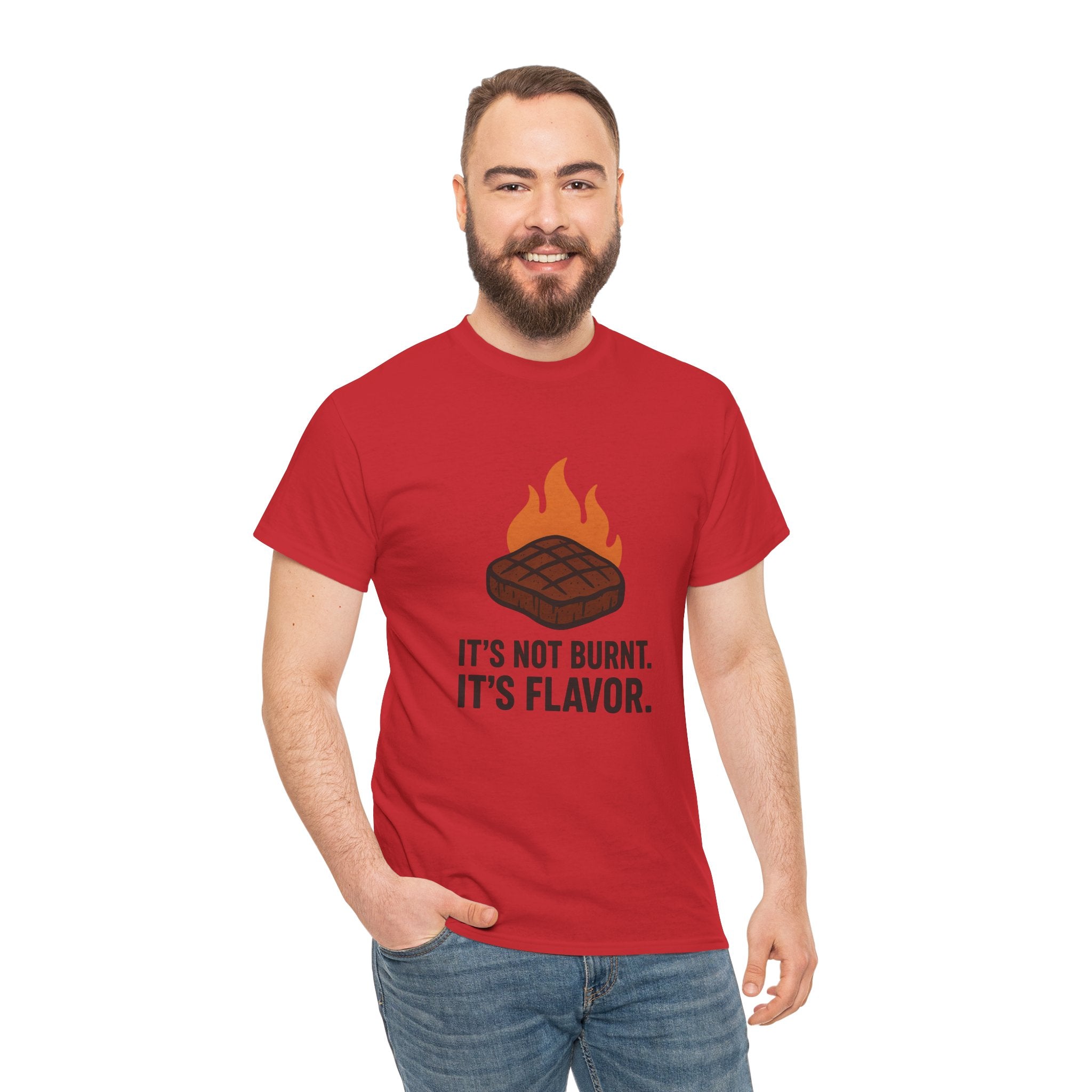 Grill T-Shirt - "It's Not Burnt. It's Flavor." Steak &amp; BBQ Graphic Tee