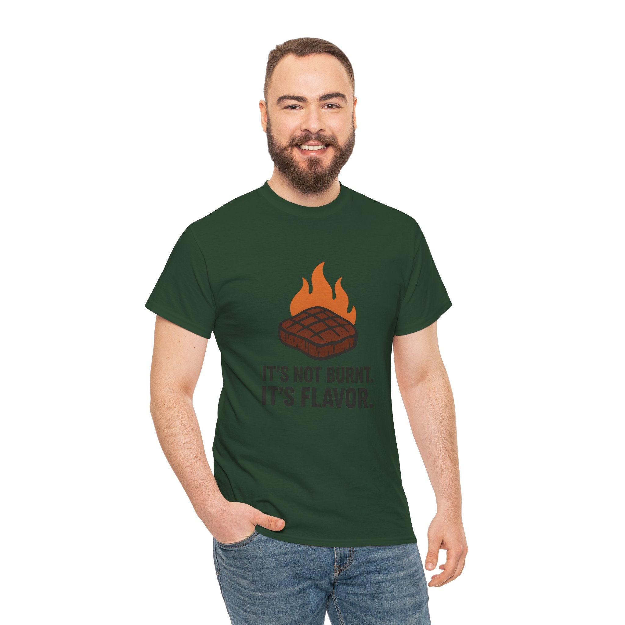 Grill T-Shirt - "It's Not Burnt. It's Flavor." Steak &amp; BBQ Graphic Tee